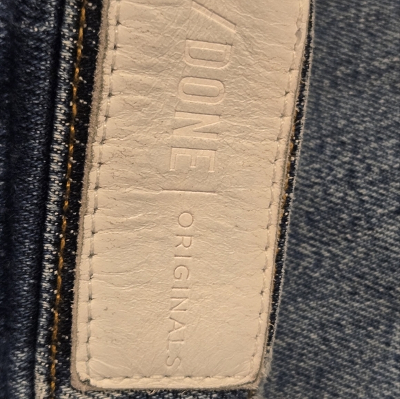 RE/DONE Originals 5 button front with Raw hem Blue Jeans Sz 23 - Picture 4 of 11